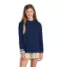 64900L Youth Retail Fit Long Sleeve Tee 5.2 oz in Athletic navy front view