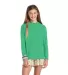 64900L Youth Retail Fit Long Sleeve Tee 5.2 oz in Kelly heather front view
