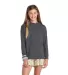 64900L Youth Retail Fit Long Sleeve Tee 5.2 oz in Charcoal heather front view