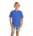 12300 Delta Apparel Juvenile 30/1's Soft Spun Tee  in Royal heather front view