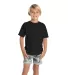 12300 Delta Apparel Juvenile 30/1's Soft Spun Tee  in Black front view