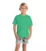 12300 Delta Apparel Juvenile 30/1's Soft Spun Tee  in Kelly heather front view