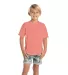 12300 Delta Apparel Juvenile 30/1's Soft Spun Tee  in Coral heather front view