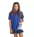 Delta Apparel 12900 Youth Soft Spun Tee in Royal front view