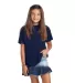 Delta Apparel 12900 Youth Soft Spun Tee in Athletic navy front view