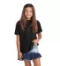 Delta Apparel 12900 Youth Soft Spun Tee in Black front view