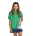 Delta Apparel 12900 Youth Soft Spun Tee in Kelly heather front view