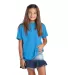 Delta Apparel 12900 Youth Soft Spun Tee in Turquoise heather front view