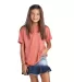 Delta Apparel 12900 Youth Soft Spun Tee in Coral heather front view