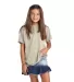 Delta Apparel 12900 Youth Soft Spun Tee in Putty front view