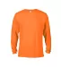 64732L Delta Apparel Adult Long Sleeve Pocket Tee  in Safety orange front view