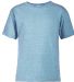 14300 Delta Apparel Juvenile 30/1's Snow Heather T TURQUOISE SNOW HEATHER front view