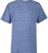 14900 Delta Apparel Youth 30/1's Snow Heather Tee ROYAL SNOW HEATHER front view