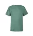 14900 Delta Apparel Youth 30/1's Snow Heather Tee in Kelly snow heather front view
