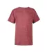 14900 Delta Apparel Youth 30/1's Snow Heather Tee in Red snow heather front view