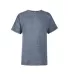 14900 Delta Apparel Youth 30/1's Snow Heather Tee in Denim snow heather front view