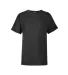 14900 Delta Apparel Youth 30/1's Snow Heather Tee in Black snow heather front view