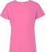 1300N Delta Apparel Girls 30/1's Tee Hot Pink front view