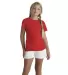 1300N Delta Apparel Girls 30/1's Tee in New red front view