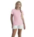 1300N Delta Apparel Girls 30/1's Tee in Soft pink front view