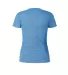 1336V Delta Apparel Junior 30/1's V-Neck Tee in Turquoise heather back view
