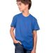 YC1040 Cotton Heritage Youth Cotton Crew T-Shirt Royal front view