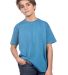 YC1040 Cotton Heritage Youth Cotton Crew T-Shirt Turquoise front view