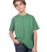 YC1040 Cotton Heritage Youth Cotton Crew T-Shirt Kelly Green front view