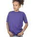 YC1040 Cotton Heritage Youth Cotton Crew T-Shirt in Purple front view