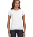 1441 Anvil Ladies' 1x1 Baby Rib Scoop T-Shirt in White front view