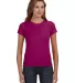 1441 Anvil Ladies' 1x1 Baby Rib Scoop T-Shirt in Raspberry front view