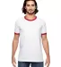 988AN Anvil Ringer T-Shirt in White/ red front view