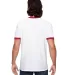 988AN Anvil Ringer T-Shirt in White/ red back view