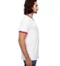 988AN Anvil Ringer T-Shirt in White/ red side view