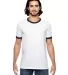 988AN Anvil Ringer T-Shirt in White/ black front view