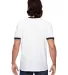 988AN Anvil Ringer T-Shirt in White/ black back view