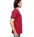 988AN Anvil Ringer T-Shirt in Ind red/ navy side view