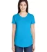 Anvil 6750L by Gildan Ladies' Triblend Scoop Neck  in Hth carib blue front view