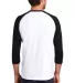 DM136 District Made Mens Perfect Tri-Blend Raglan Black/White back view