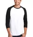 DM136 District Made Mens Perfect Tri-Blend Raglan Black/White front view