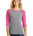 DM136L District Made Ladies Perfect Tri-Blend Ragl Fuchsia Fr/GyF