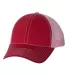7641 Mega Cap Heavy Cotton Twill Front Trucker Cap Red/ Pink front view