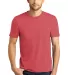 DM130 District Made Mens Perfect Tri-Blend Crew Te in Red frost front view