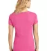 DM1350L District Made Ladies Perfect Tri-Blend V-N Fuchsia Frost back view