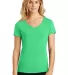DM1350L District Made Ladies Perfect Tri-Blend V-N Green Frost front view