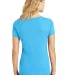 DM1350L District Made Ladies Perfect Tri-Blend V-N Turquoise Frst back view