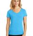 DM1350L District Made Ladies Perfect Tri-Blend V-N Turquoise Frst front view