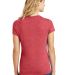 DM130L District Made Ladies Perfect Tri-Blend Crew Red Frost back view