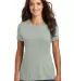 DM130L District Made Ladies Perfect Tri-Blend Crew in Hthrdgrey front view