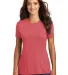 DM130L District Made Ladies Perfect Tri-Blend Crew in Red frost front view